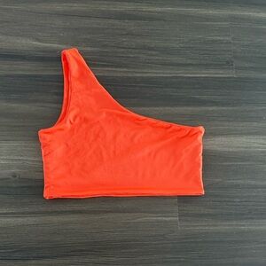 Zaful Asymmetrical Orange Crop Tank Top
